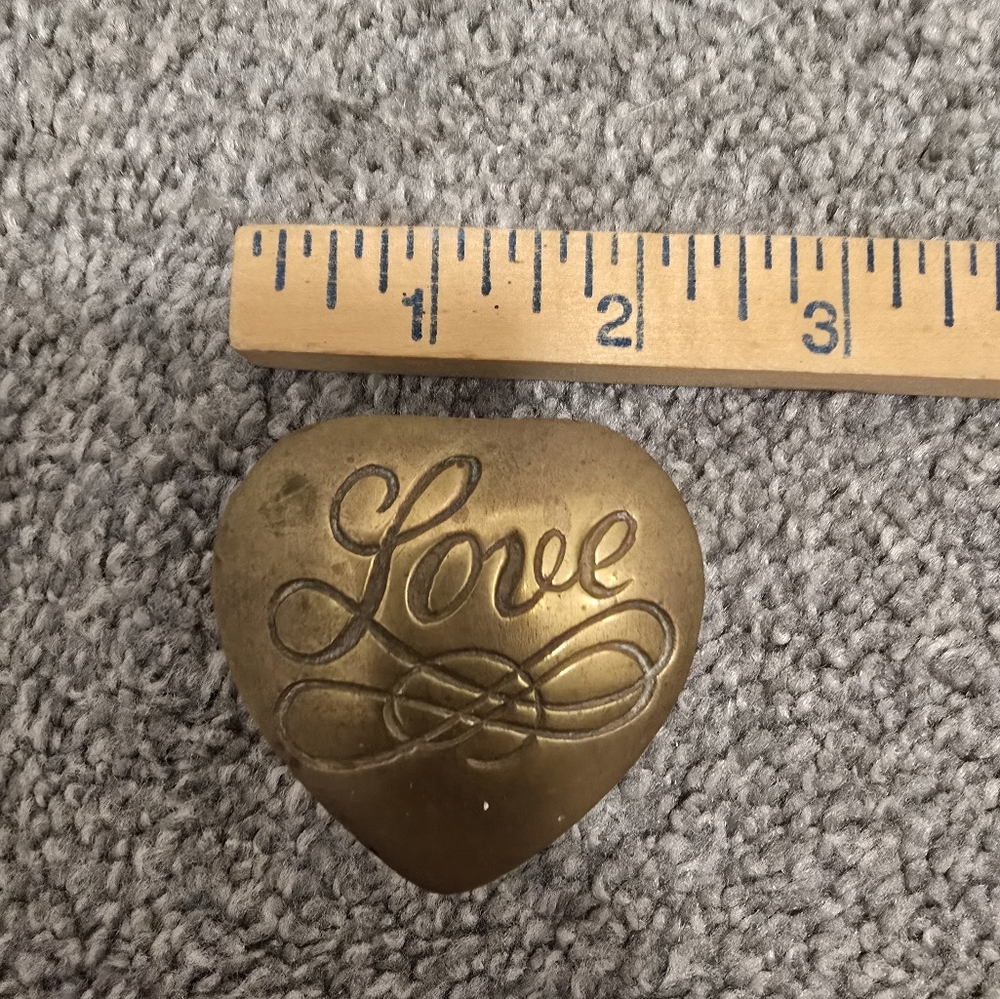 LOVE Brass Trinket Box Vintage - Picture 7 of 8